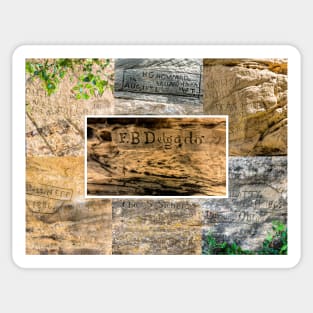 Autograph Rock Santa Fe Trail Oklahoma Collage Sticker